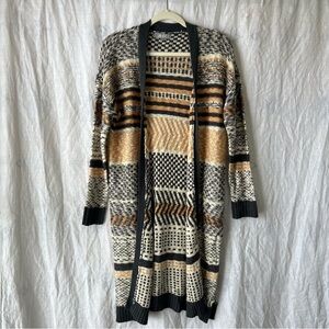 Marled Reunited Clothing Long Duster Cardigan Open Front Size Medium